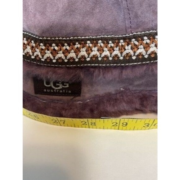 UGG Pink/Purple Tasman Embroidered Shearling Bucket Hat Women One Size China